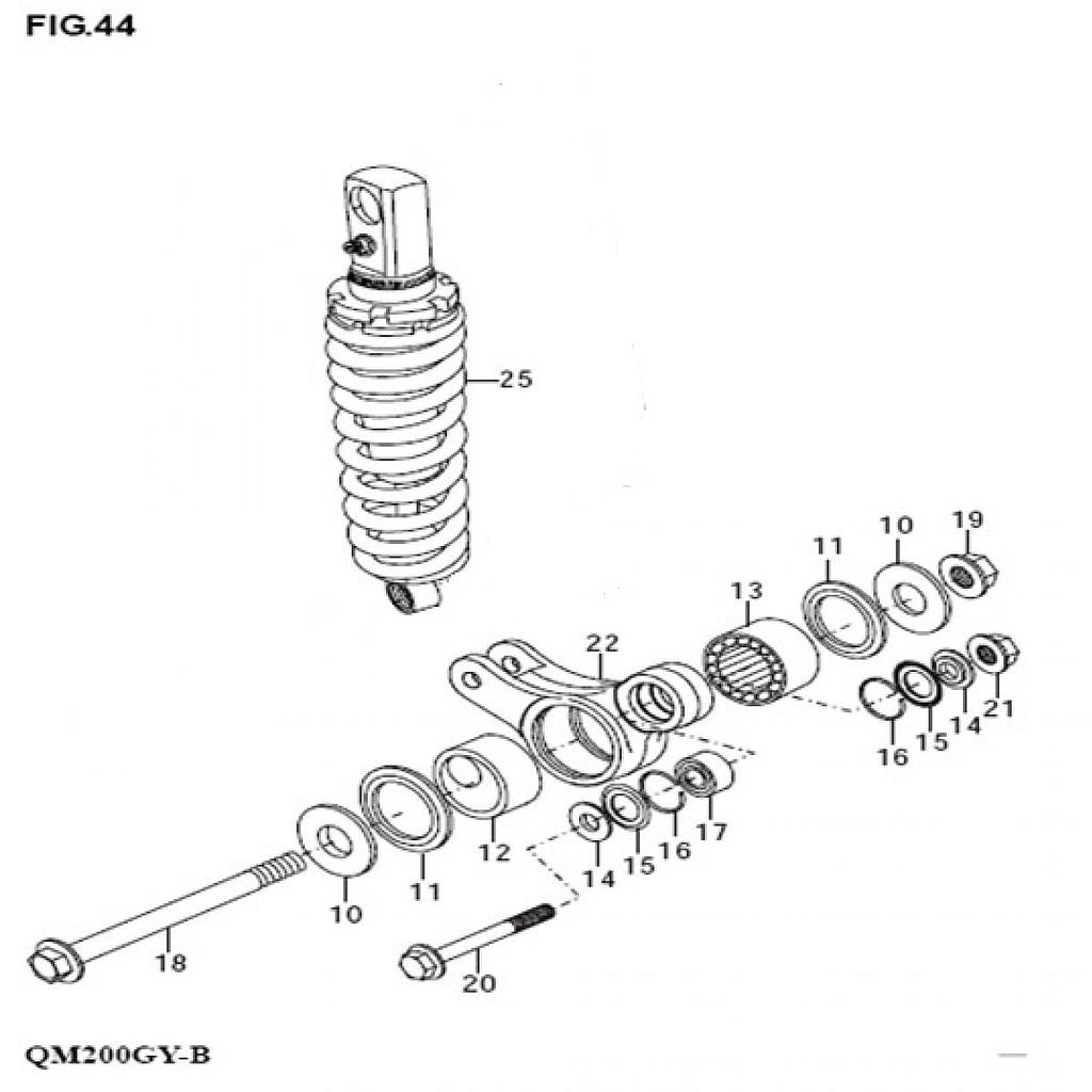 Apoio do amortecedor (completo) (22) - Bluroc/Bullit (HERO)