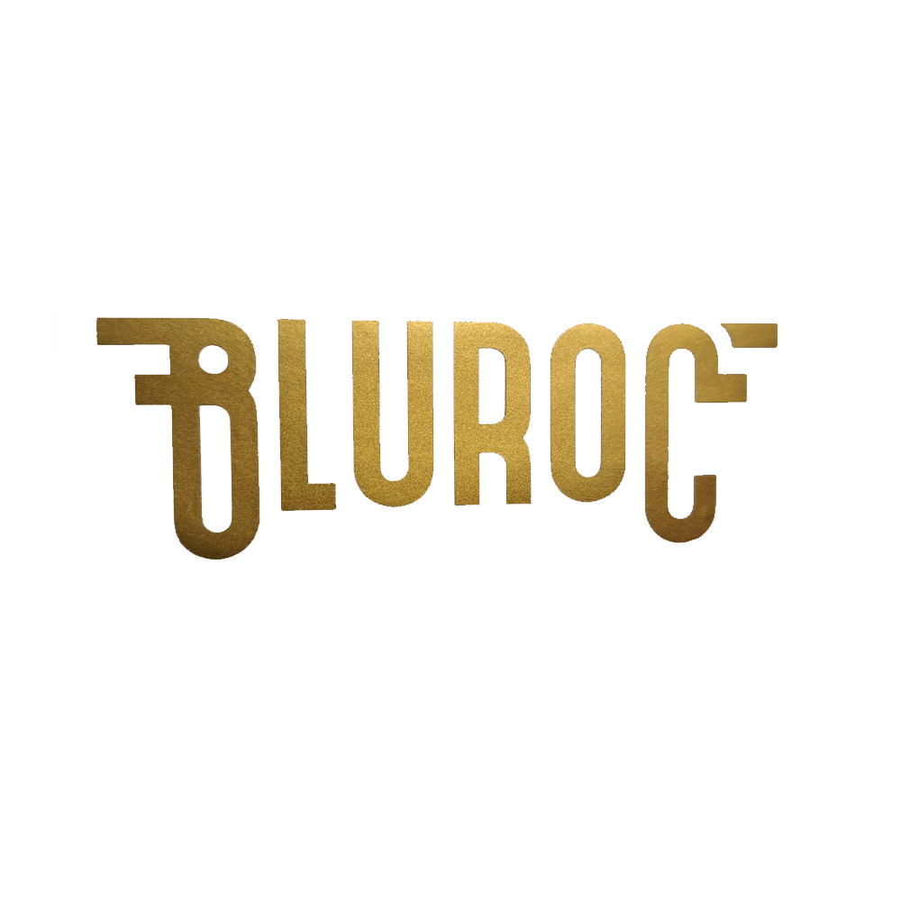 Autocolante "BLUROC" Dourado (90mmx31mm) - Bullit/Bluroc