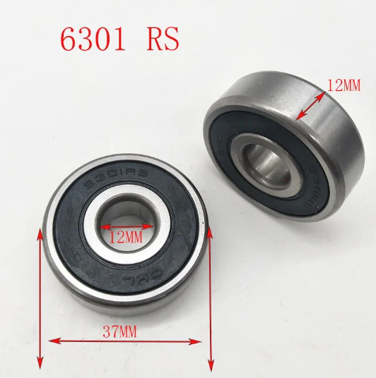 Rolamento 12x37x12mm - 6301-2RS - UNIVERSAL