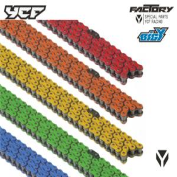 Corrente 420H DX / 116L (REFORÇADA)  (Varias cores) YCF / Pitbike (1423)
