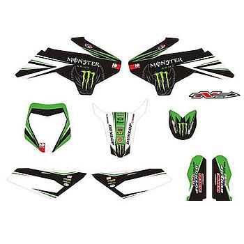 Kit Autocolantes verde / Monster, YCF 50A / Pitbike