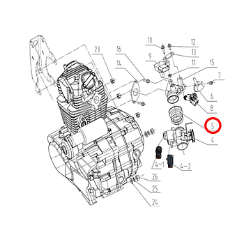 Tubo/Falange, filtro de ar para o carburador - Brixton Felsberg 125 ; Cromwell 125 ; Rayburn ; Sunray 125
